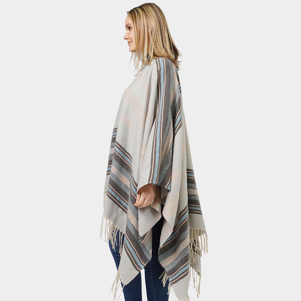 Gray Aztec Patterned Cape Poncho - Jewelry Store by Erik Rayo