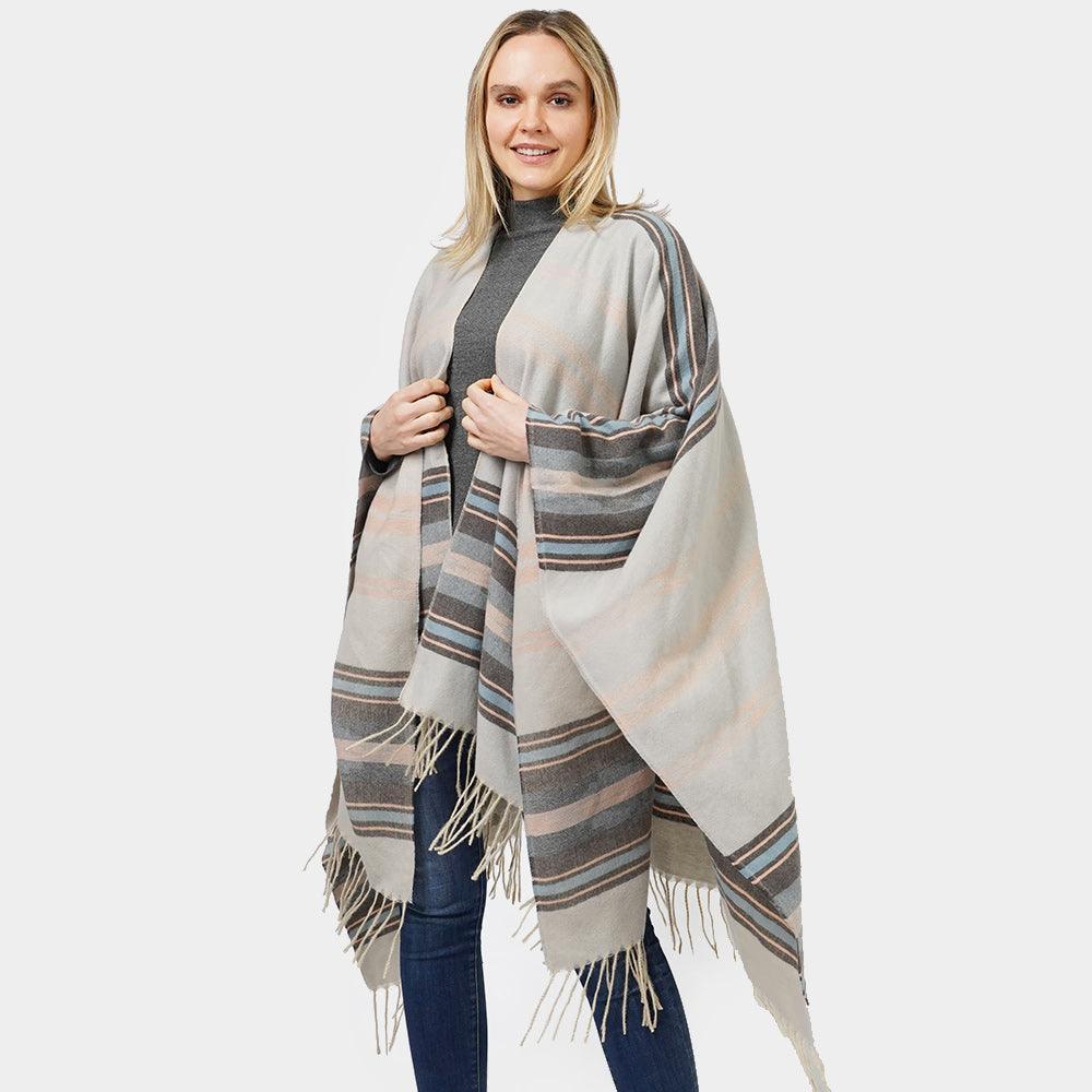 Gray Aztec Patterned Cape Poncho - Jewelry Store by Erik Rayo