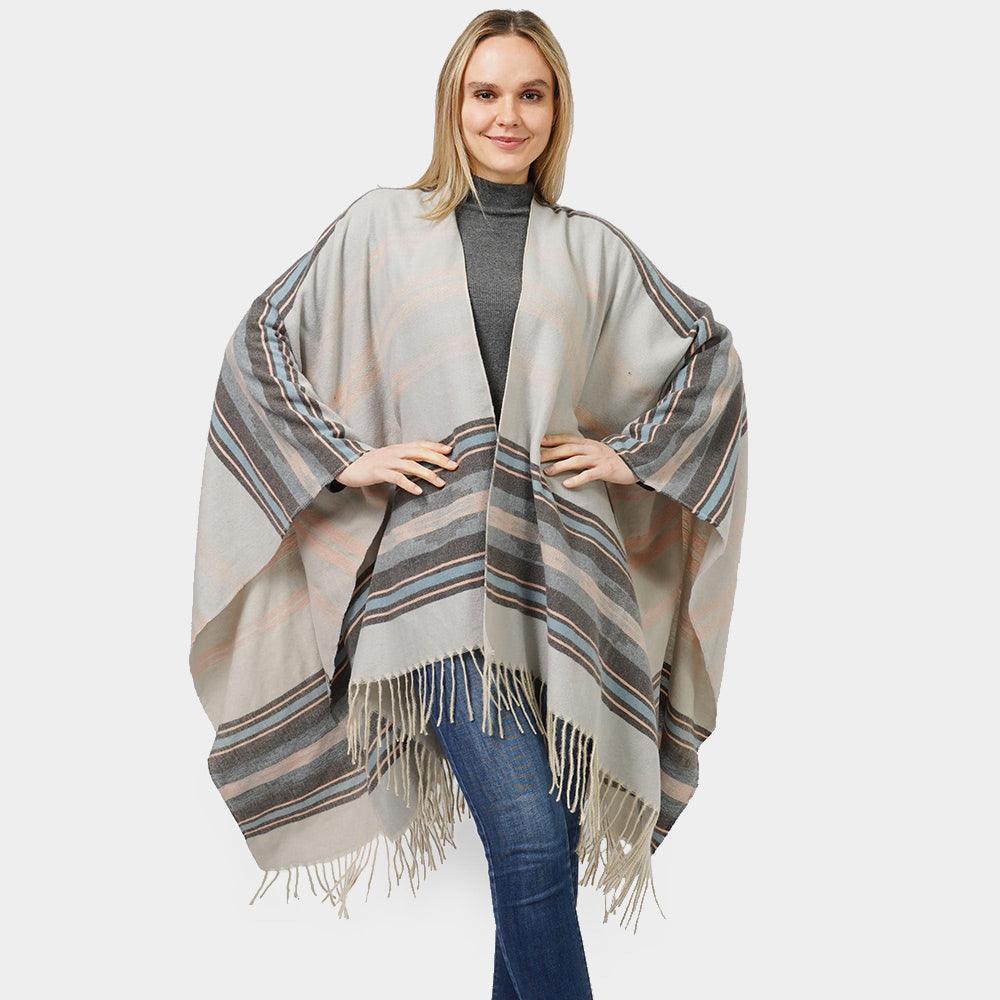 Gray Aztec Patterned Cape Poncho - Jewelry Store by Erik Rayo