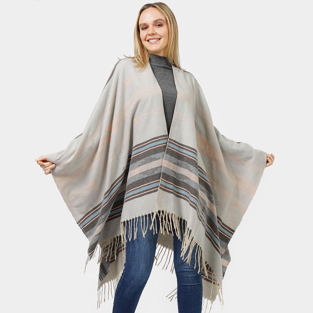 Gray Aztec Patterned Cape Poncho - Jewelry Store by Erik Rayo