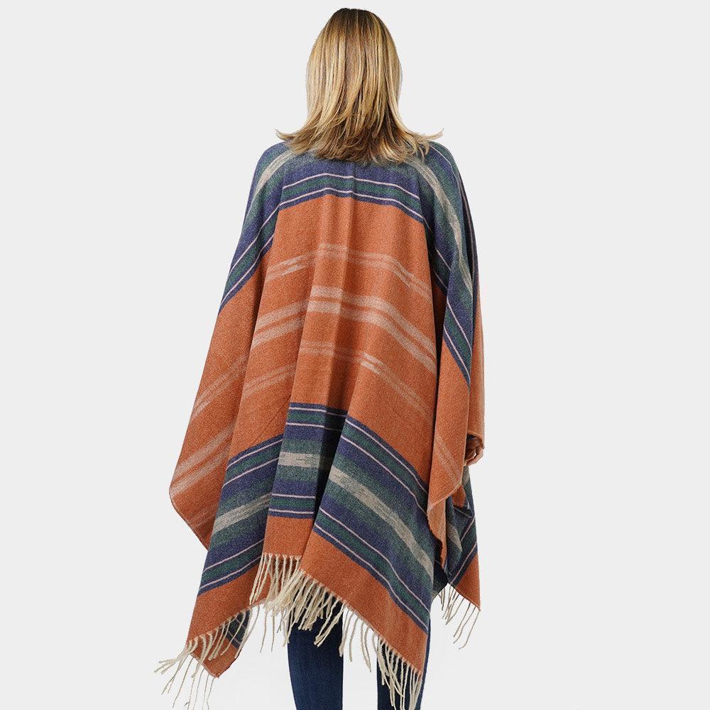 Rust Aztec Patterned Cape Poncho - Jewelry Store by Erik Rayo