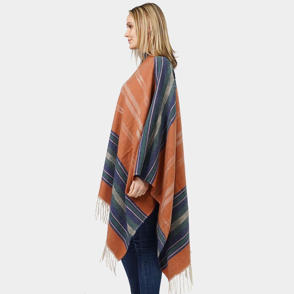 Rust Aztec Patterned Cape Poncho - Jewelry Store by Erik Rayo