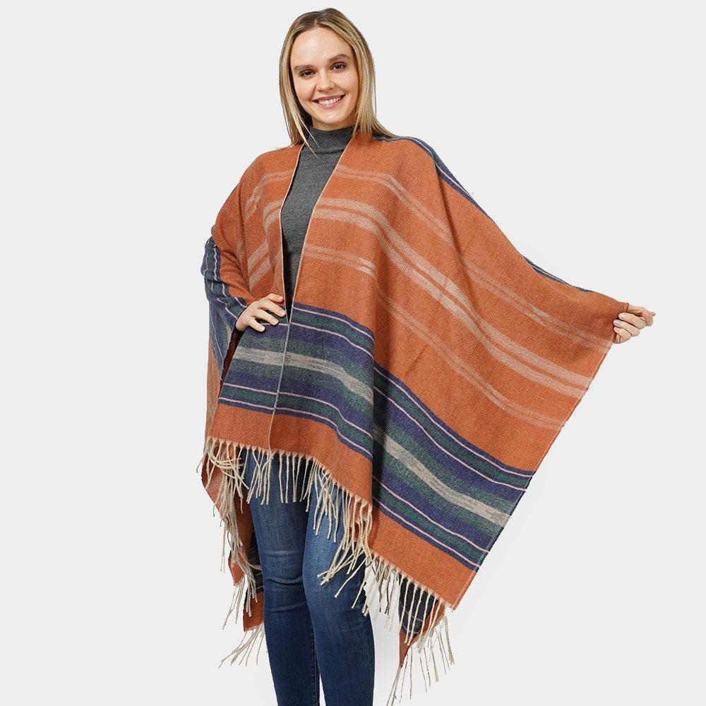 Rust Aztec Patterned Cape Poncho - Jewelry Store by Erik Rayo