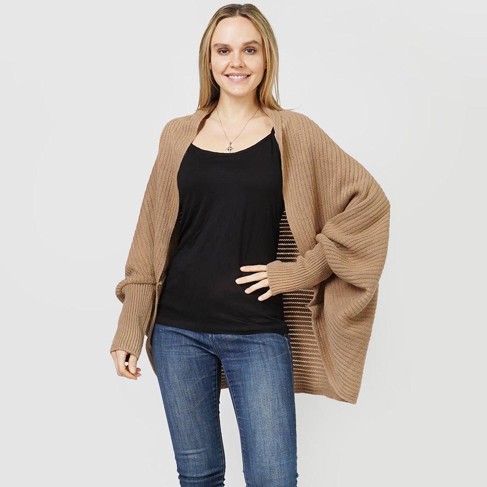 Taupe Soft Knit Shrug Cardigan
