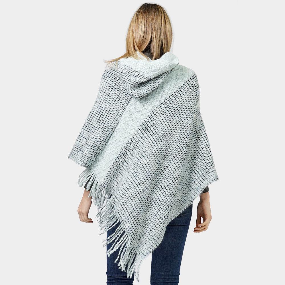 Mint Knit Hooded Poncho - Jewelry Store by Erik Rayo