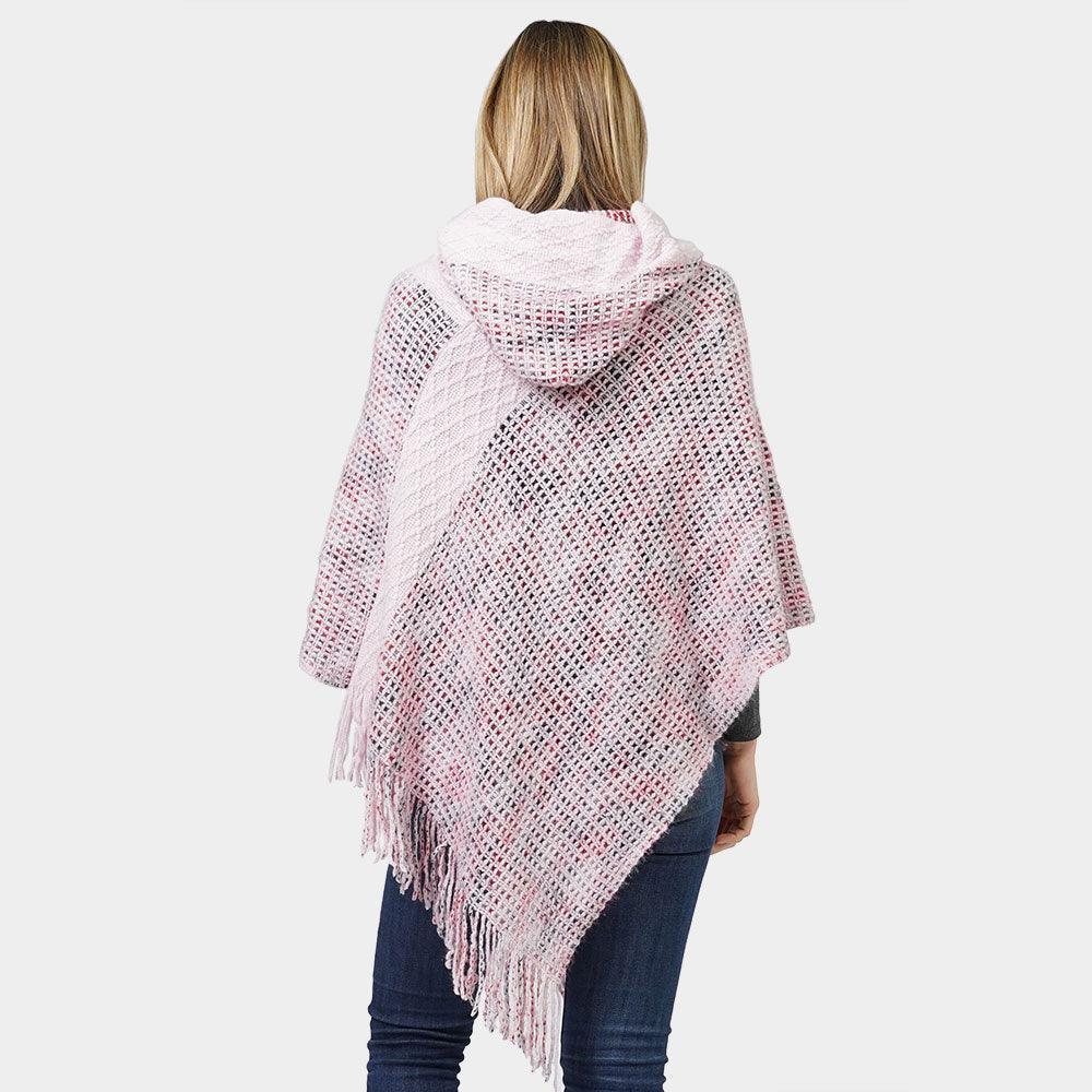 Pink Knit Hooded Poncho - Jewelry Store by Erik Rayo