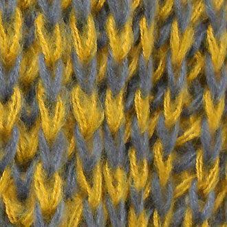Yellow Two Tone Knit Striped Fringe Oblong Scarf - Jewelry Store by Erik Rayo