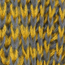 Load image into Gallery viewer, Yellow Two Tone Knit Striped Fringe Oblong Scarf
