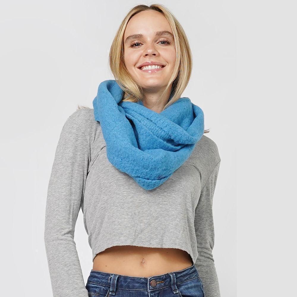 Blue Soft Knit Infinity Scarf - Jewelry Store by Erik Rayo