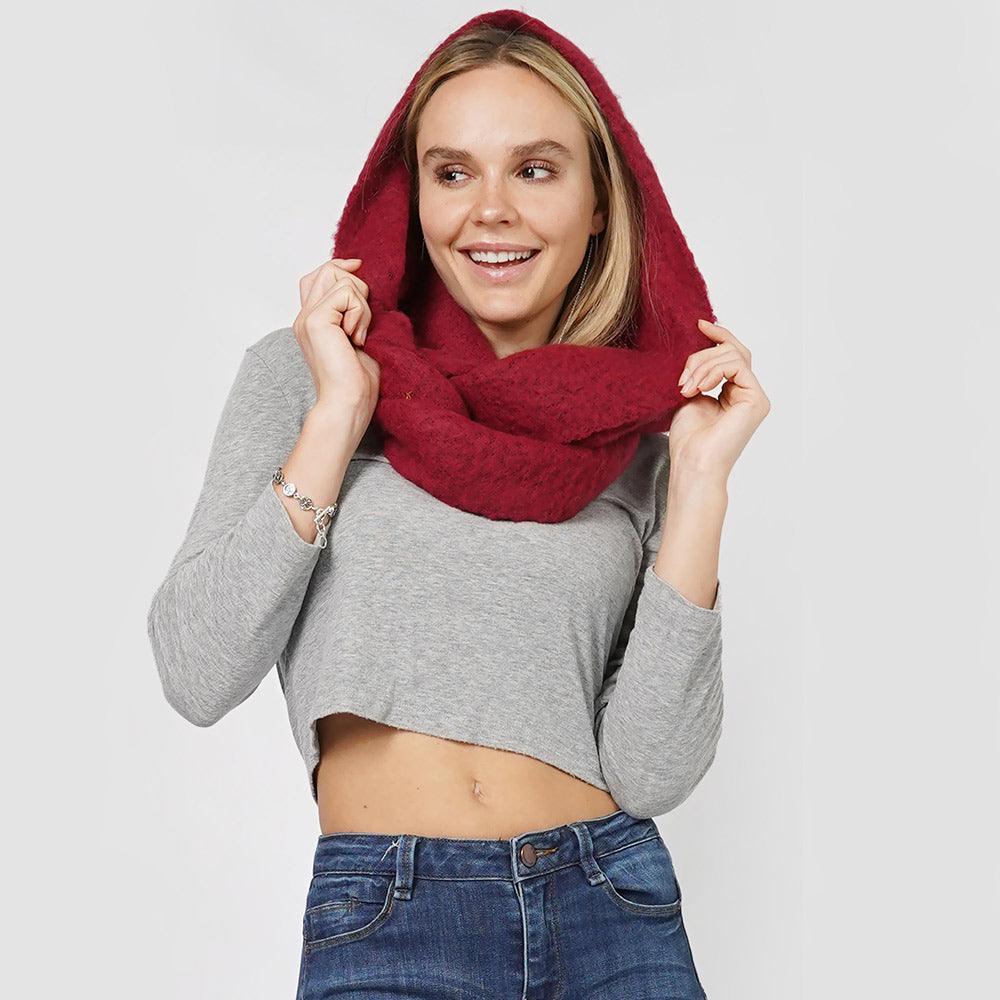 Burgundy Soft Knit Infinity Scarf