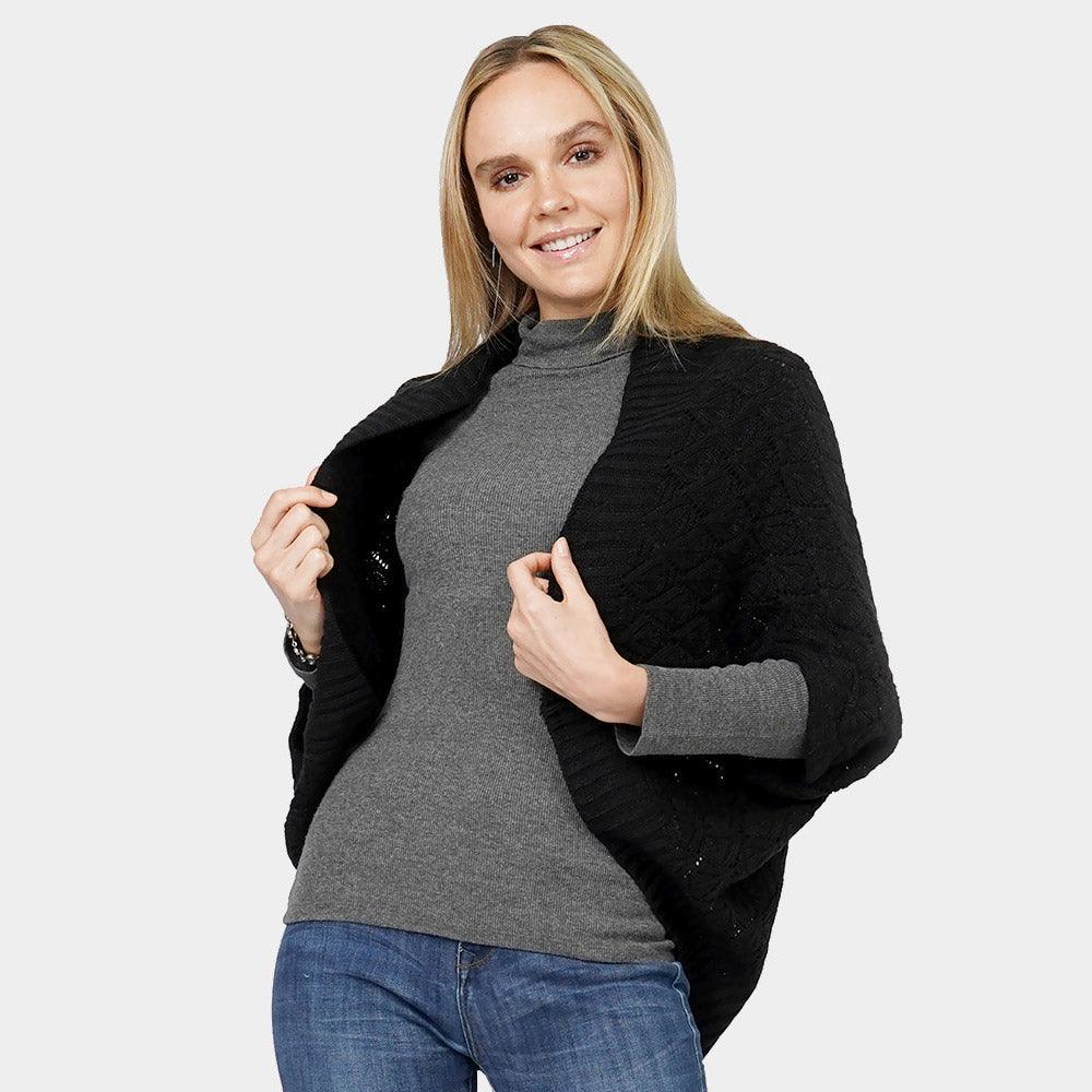 Black Diamond Knit Shrug Vest