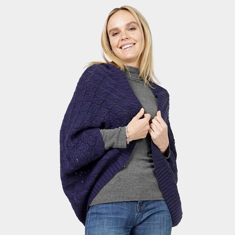 Navy Diamond Knit Shrug Vest - Jewelry Store by Erik Rayo