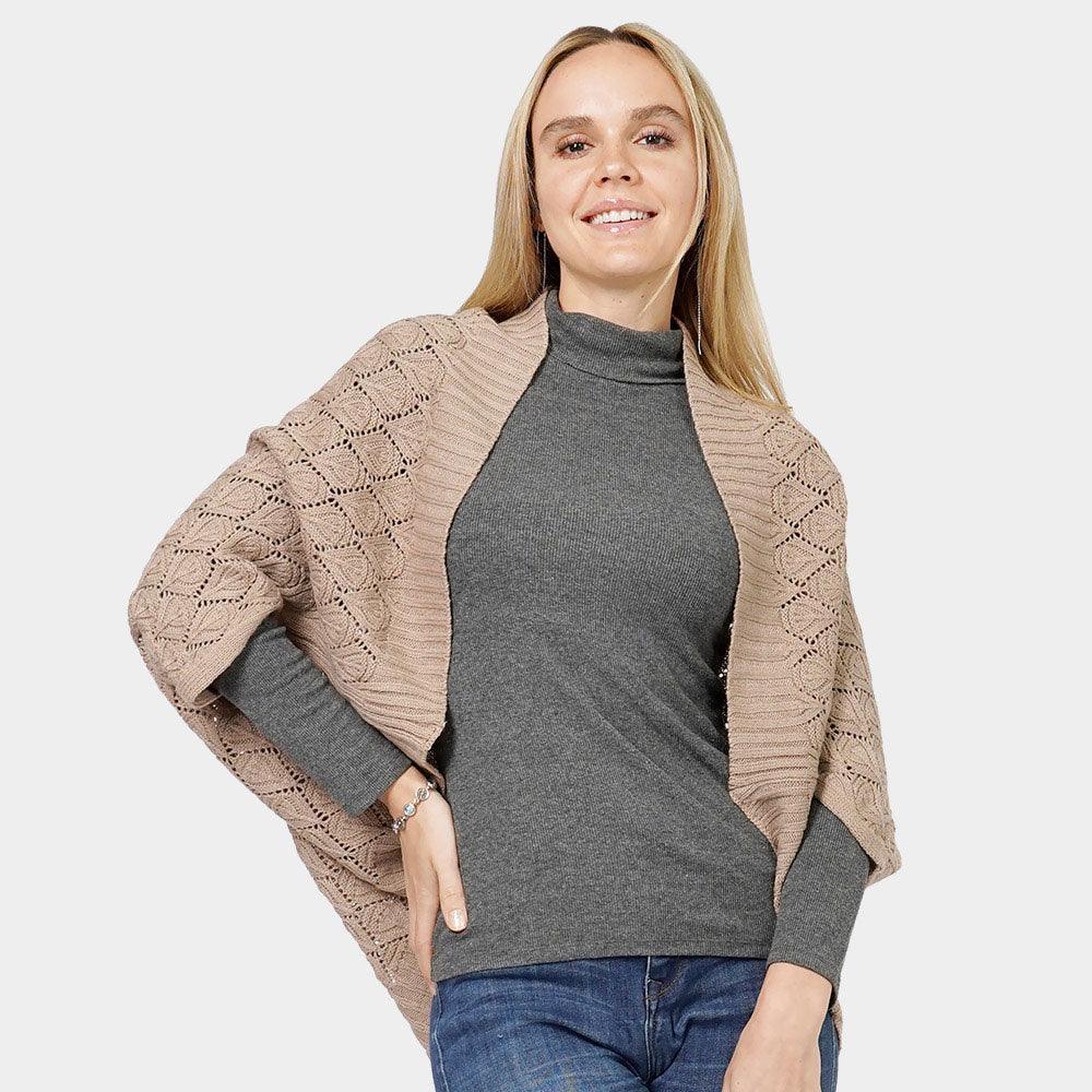 Taupe Diamond Knit Shrug Vest - Jewelry Store by Erik Rayo