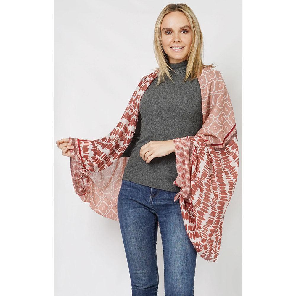 Pink Abstract Patterned Scarf - Jewelry Store by Erik Rayo