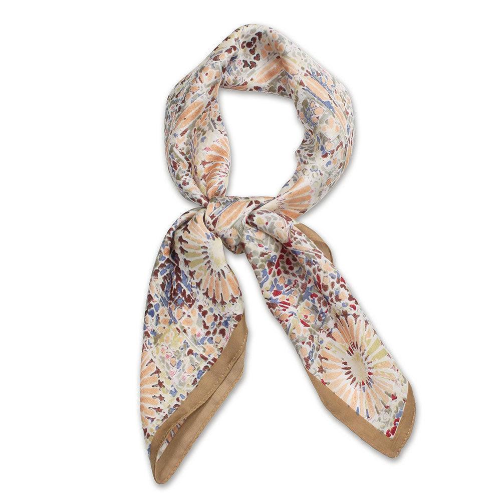 Camel Abstract Print Satin Square Scarf - Jewelry Store by Erik Rayo