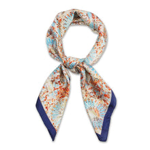 Load image into Gallery viewer, Navy Abstract Print Satin Square Scarf
