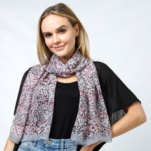 Load image into Gallery viewer, Gray Abstract Print Chiffon Oblong Scarf
