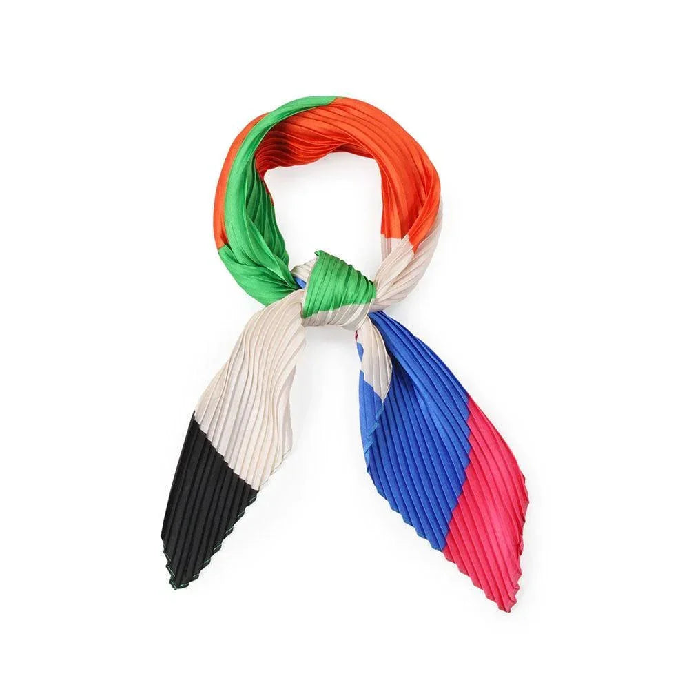 Abstract Satin Pleated Square Scarf - Jewelry Store by Erik Rayo