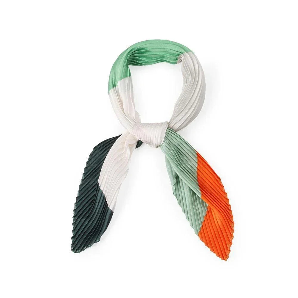 Abstract Satin Pleated Square Scarf - Jewelry Store by Erik Rayo
