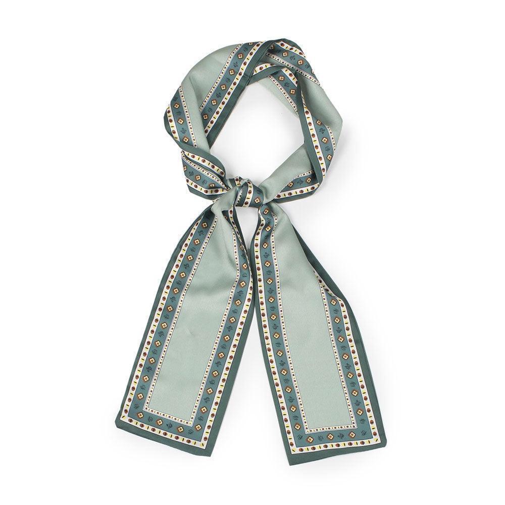 Green Ethnic Print Satin Head Scarf - Jewelry Store by Erik Rayo