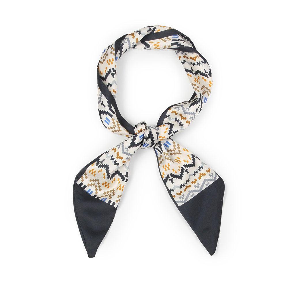 Black Ethnic Print Satin Head Scarf - Jewelry Store by Erik Rayo