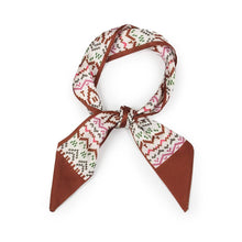 Load image into Gallery viewer, Brown Ethnic Print Satin Head Scarf
