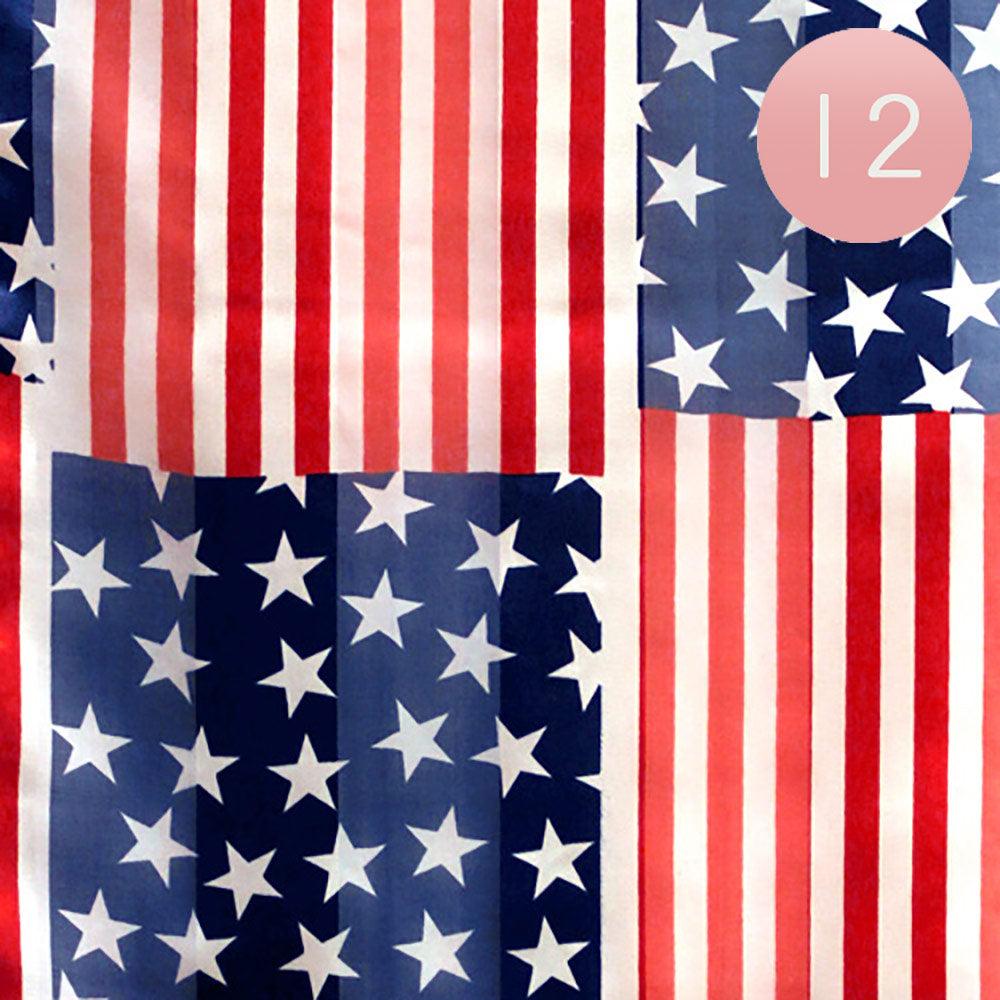 White 12PCS - American Flag Print Scarf