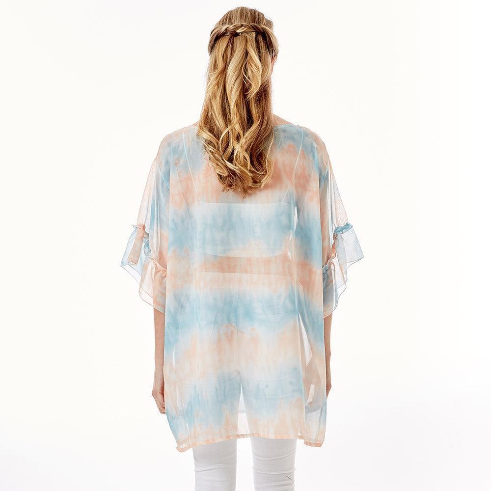 Blue Tie Dye Cover Up Poncho - Jewelry Store by Erik Rayo