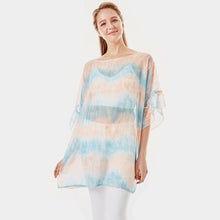 Load image into Gallery viewer, Blue Tie Dye Cover Up Poncho
