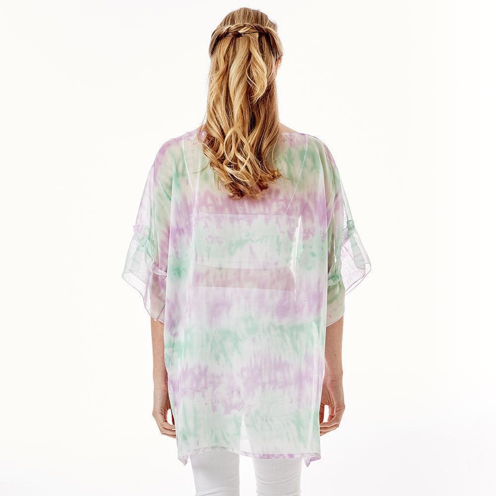 Pink Tie Dye Cover Up Poncho - Jewelry Store by Erik Rayo