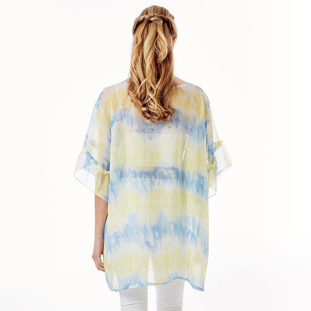 Yellow Tie Dye Cover Up Poncho - Jewelry Store by Erik Rayo