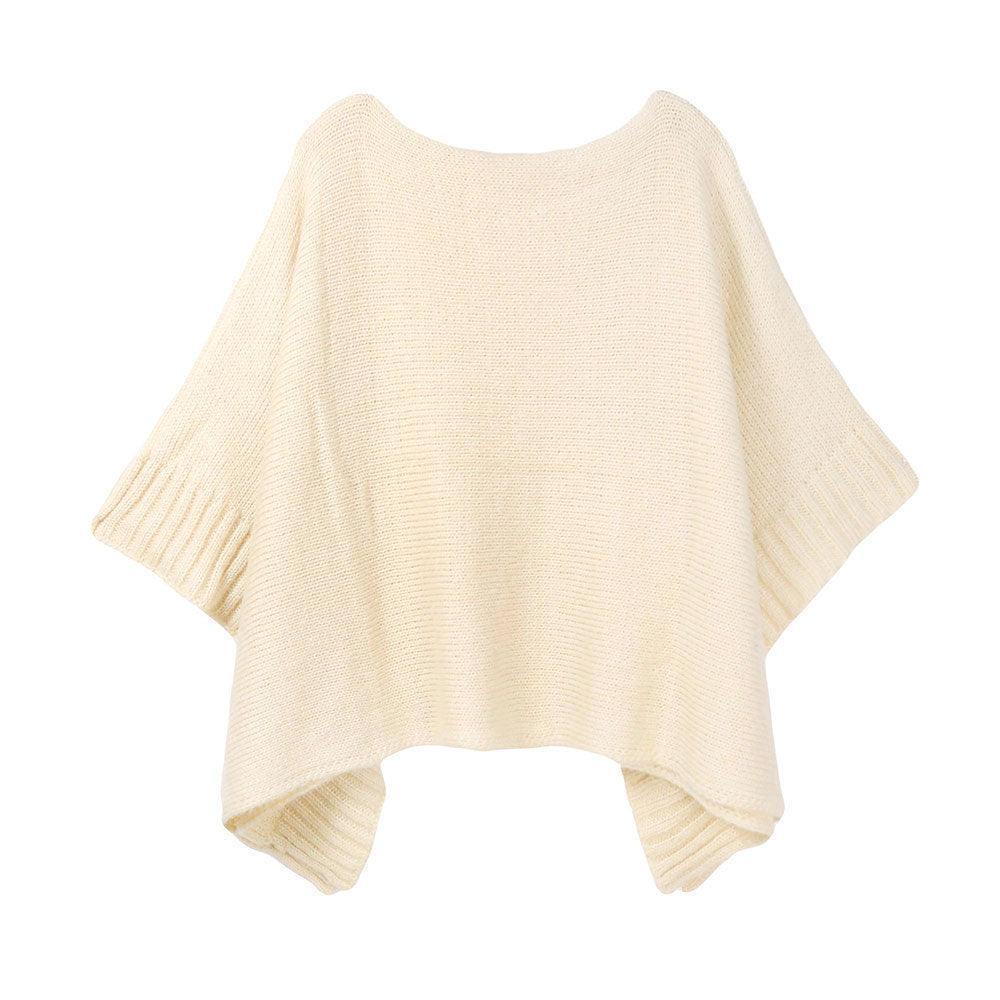Beige Yarn Knitted Poncho - Jewelry Store by Erik Rayo