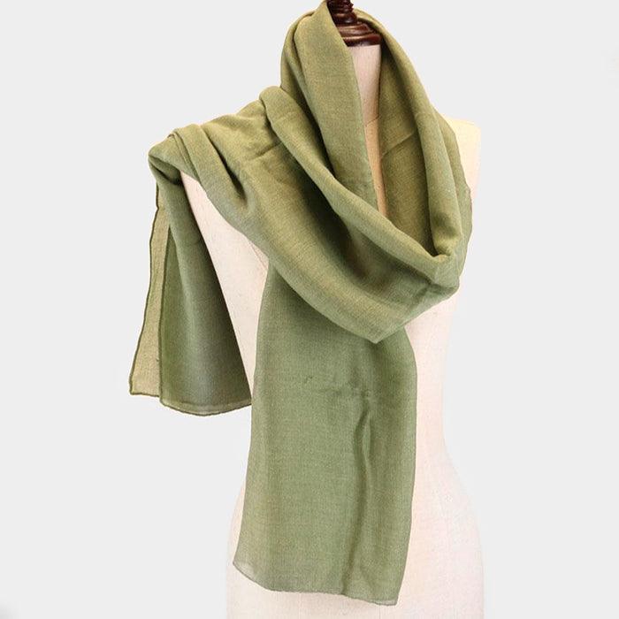 Green Polyester Winter Scarf