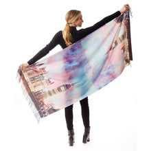 Load image into Gallery viewer, Purple Big Ben Clock Tower Painting Printed Scarf
