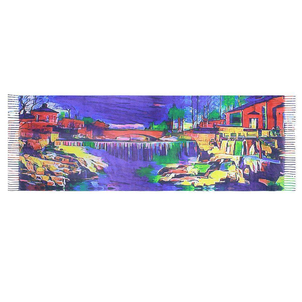 Colorful Houses Painting Printed Scarf - Jewelry Store by Erik Rayo