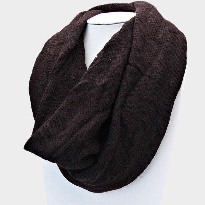 Brown Solid Infinity Scarf