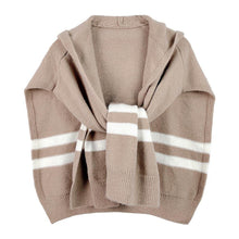Load image into Gallery viewer, Camel Striped Knit Hoodie Top
