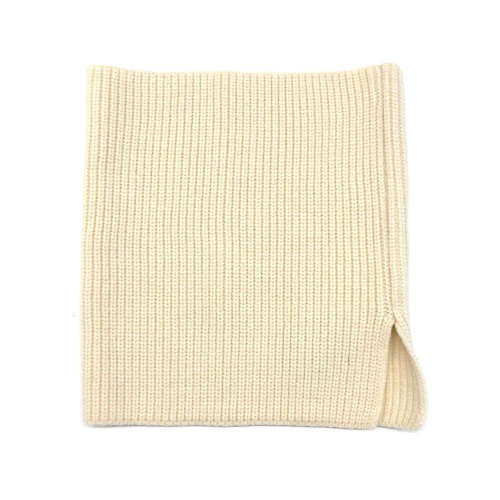 Ivory Solid Ribbed Knit Snood Scarf - Jewelry Store by Erik Rayo