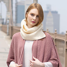 Load image into Gallery viewer, Ivory Solid Ribbed Knit Snood Scarf
