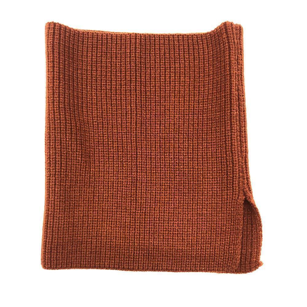 Rust Solid Ribbed Knit Snood Scarf - Jewelry Store by Erik Rayo