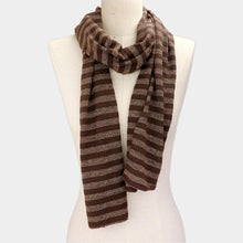 Load image into Gallery viewer, Brown Striped Oblong  Scarf
