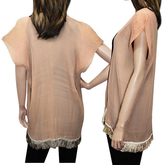 Tassel Fringe Texturized Open Poncho - Jewelry Store by Erik Rayo