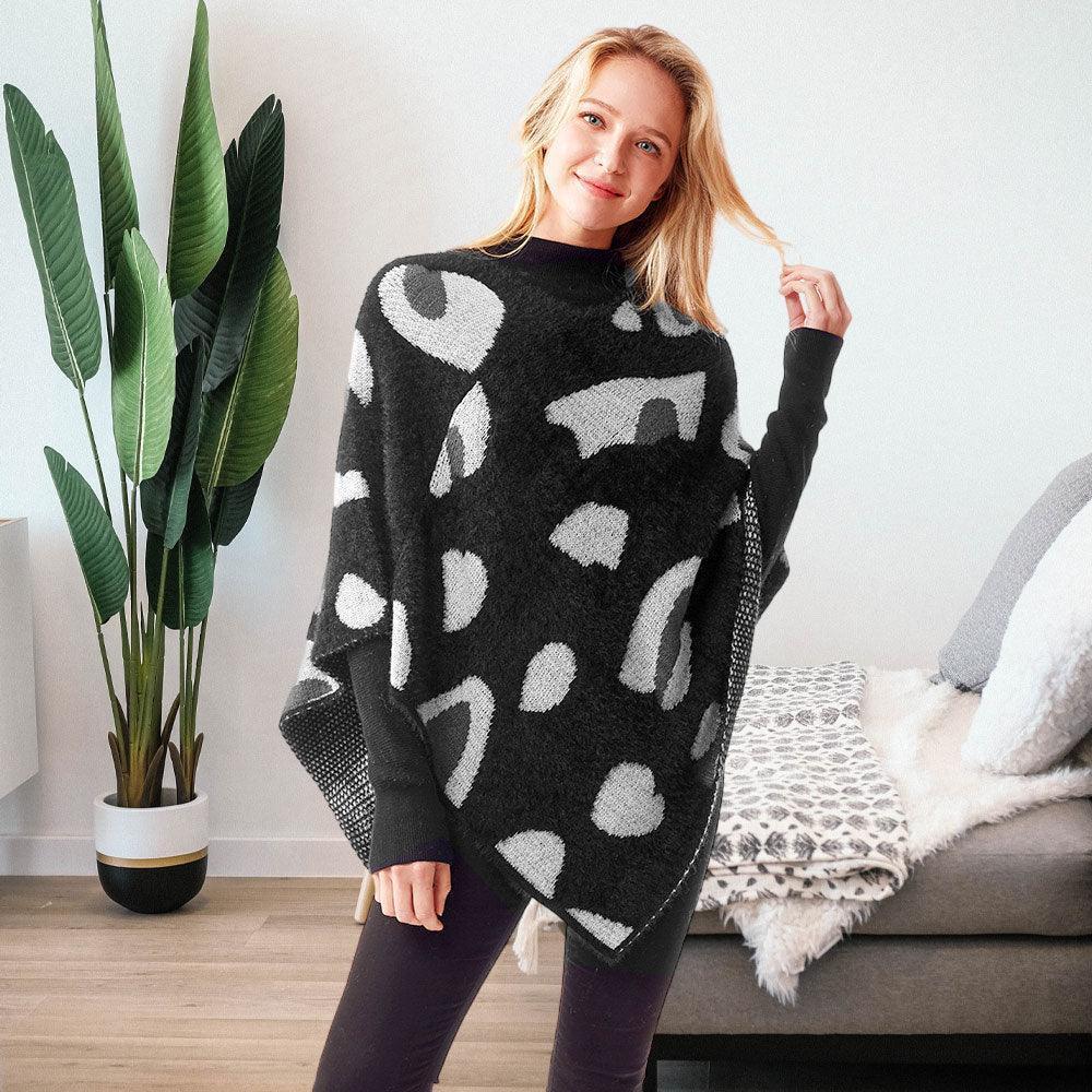 Black Leopard Patterned Soft Poncho - Jewelry Store by Erik Rayo