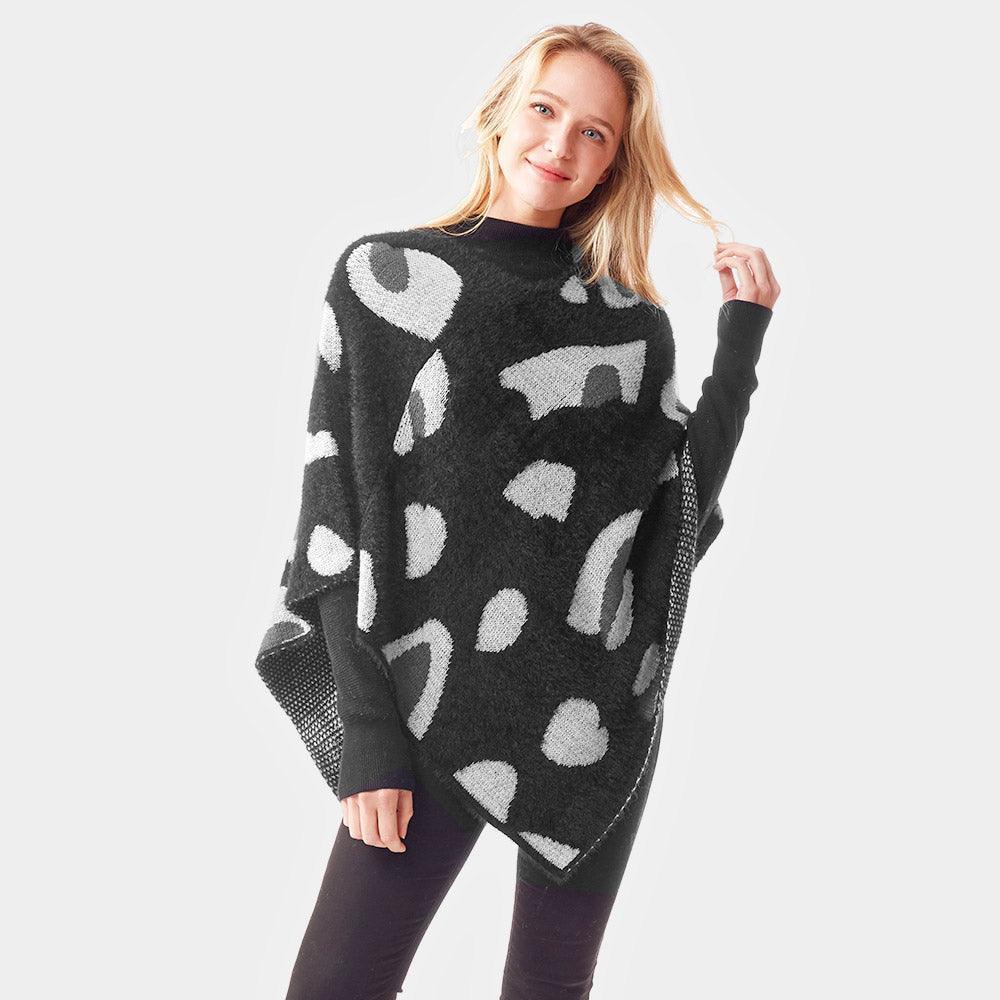 Black Leopard Patterned Soft Poncho - Jewelry Store by Erik Rayo