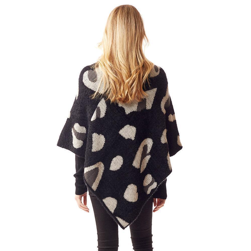 Black Leopard Patterned Soft Poncho - Jewelry Store by Erik Rayo