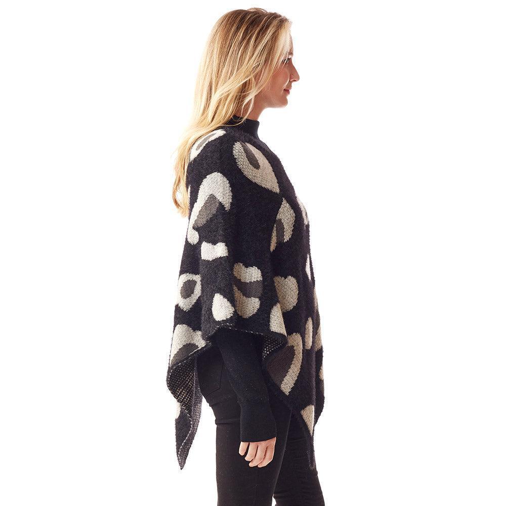 Black Leopard Patterned Soft Poncho - Jewelry Store by Erik Rayo