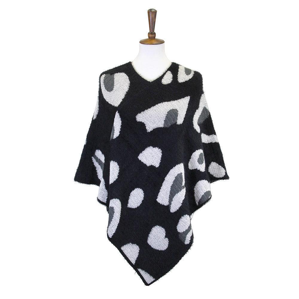 Black Leopard Patterned Soft Poncho - Jewelry Store by Erik Rayo
