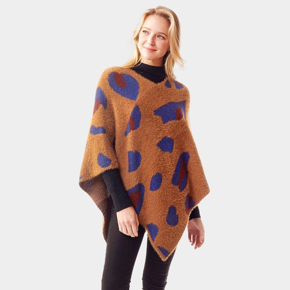 Brown Leopard Patterned Soft Poncho - Jewelry Store by Erik Rayo