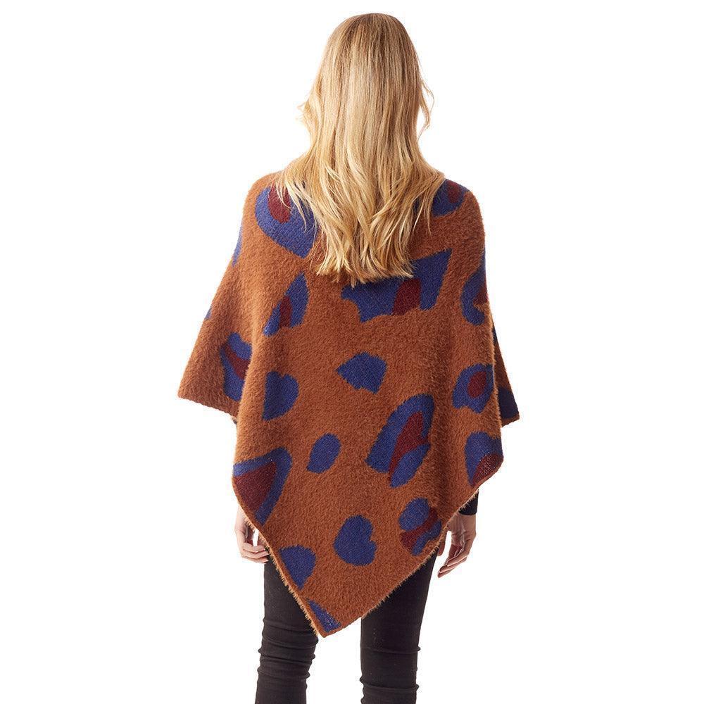 Brown Leopard Patterned Soft Poncho - Jewelry Store by Erik Rayo