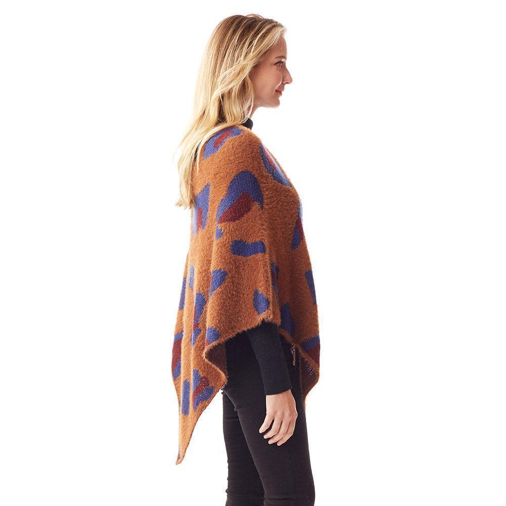 Brown Leopard Patterned Soft Poncho - Jewelry Store by Erik Rayo